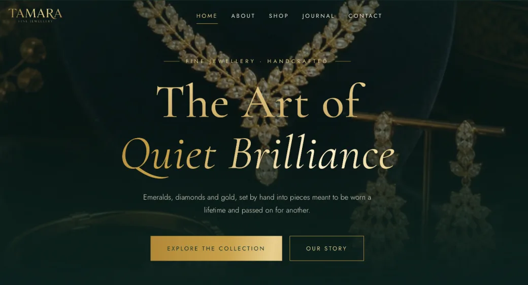 Tamara Fine Jewellery website built by Reigrow Solutions