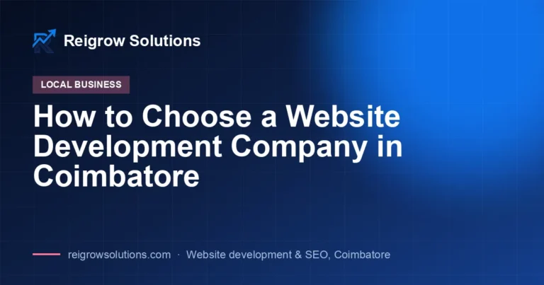 How to Choose a Website Development Company in Coimbatore