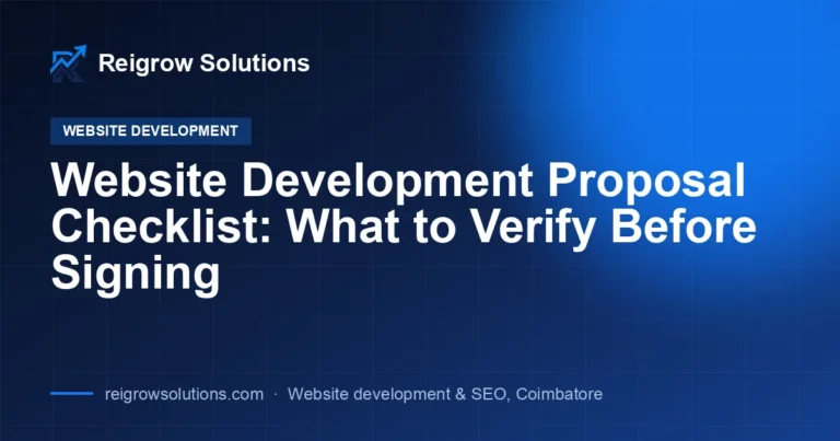 Website Development Proposal Checklist: What to Verify Before Signing